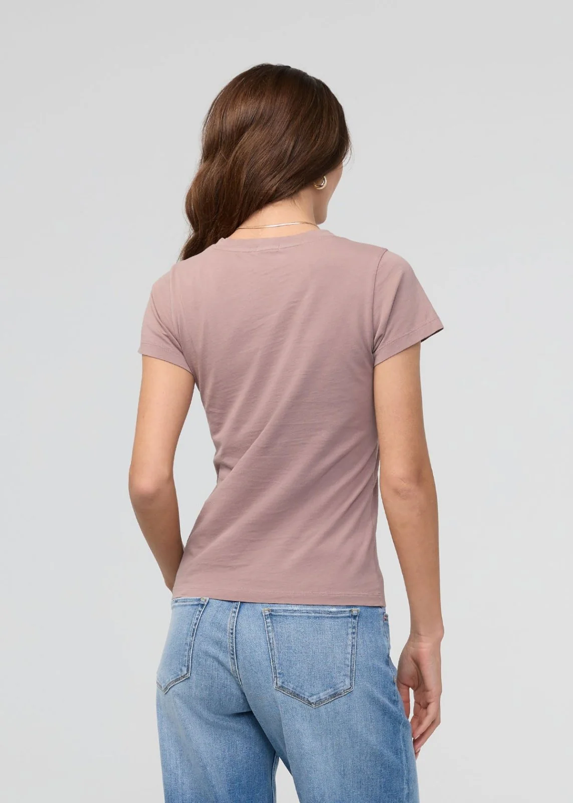 PurePima Slim V-Neck - Hazy Mauve - Image 4
