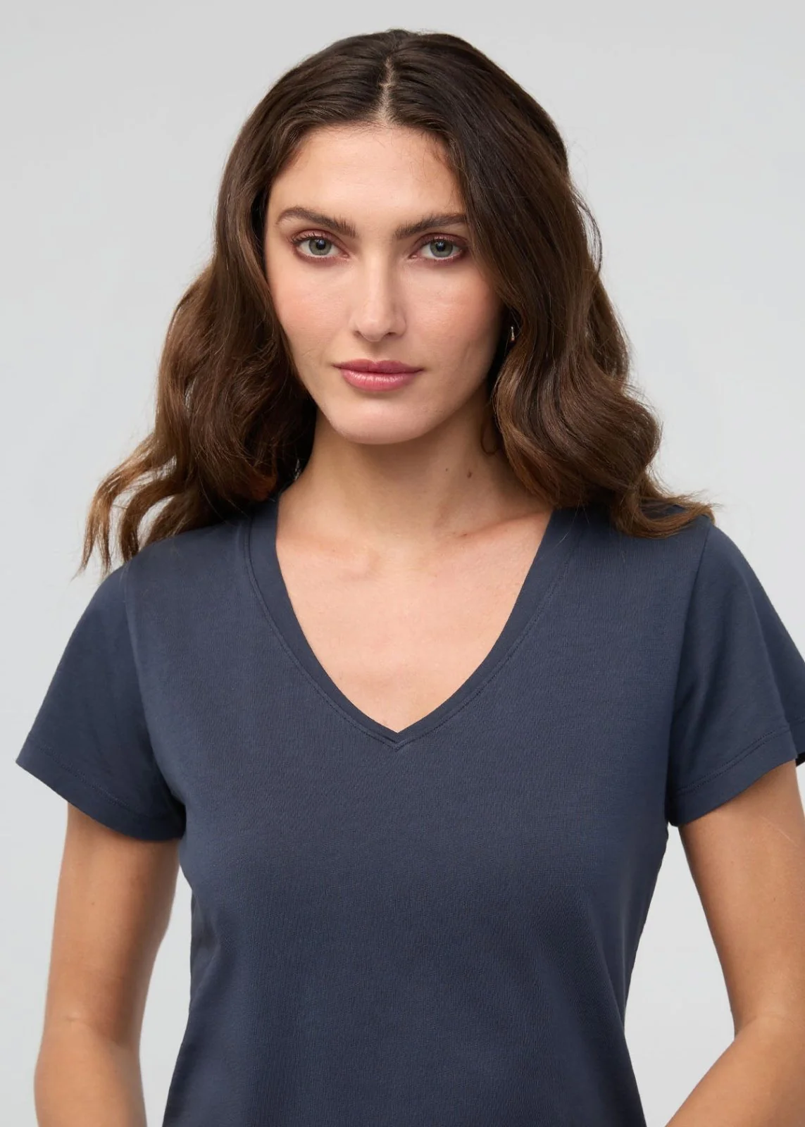 PurePima Slim V-Neck - Navy - Image 6