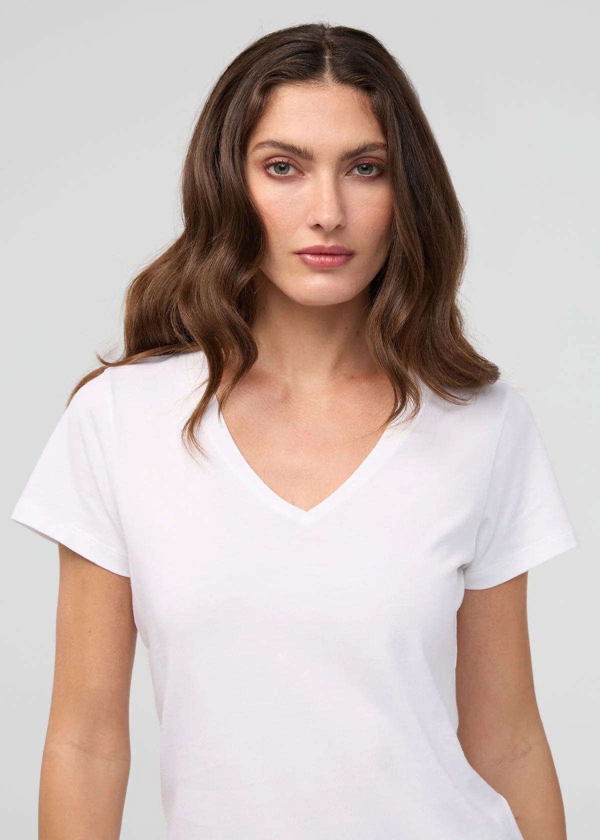 PurePima Slim V-Neck - White - Image 6