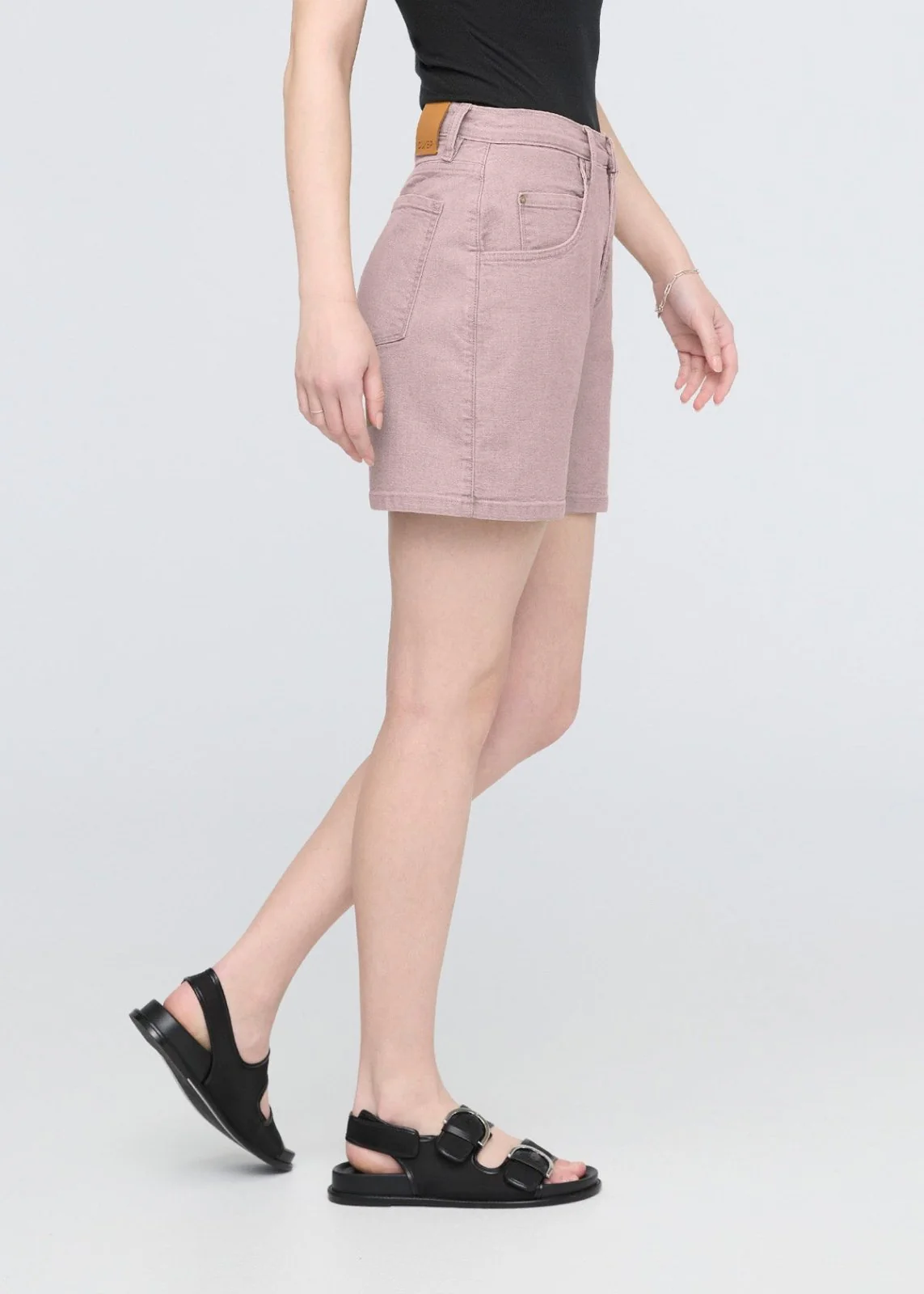 Stretch Canvas High Rise Relaxed Short - Chalk - Image 3