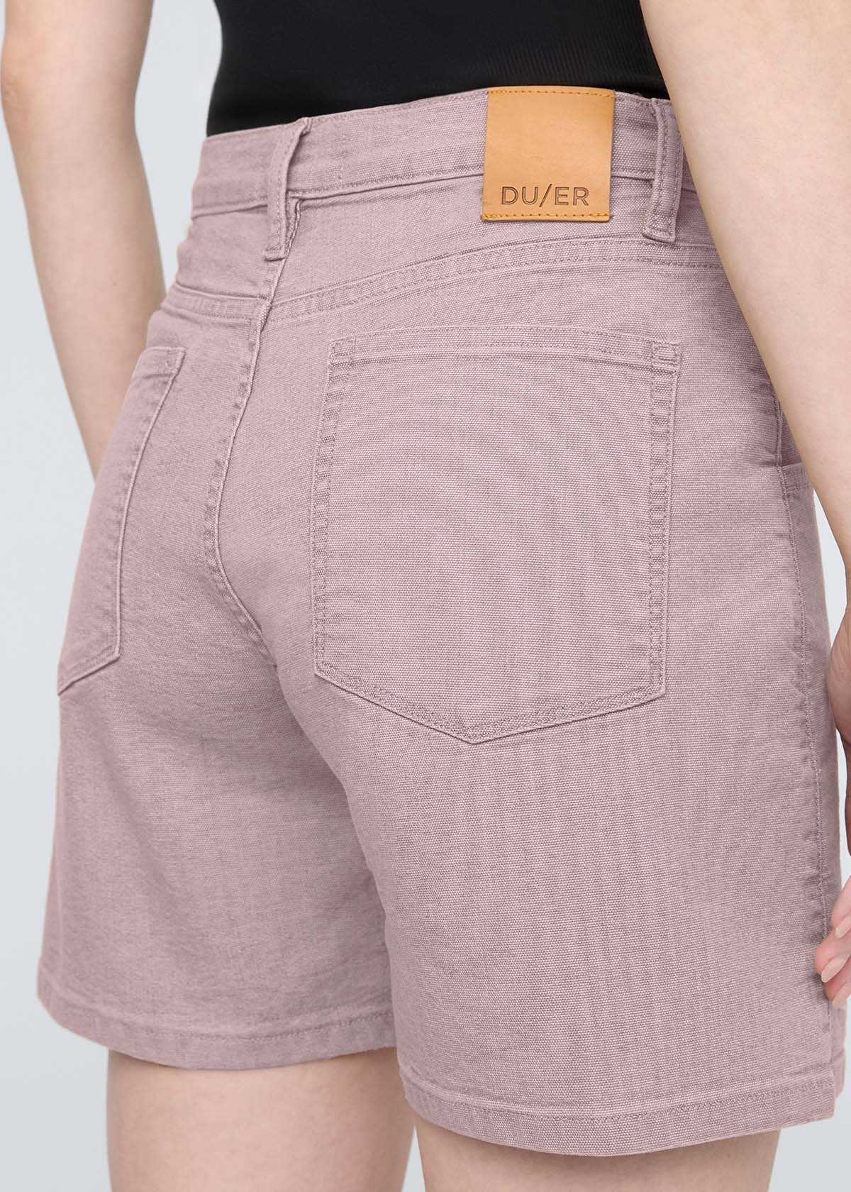 Stretch Canvas High Rise Relaxed Short - Chalk - Image 6