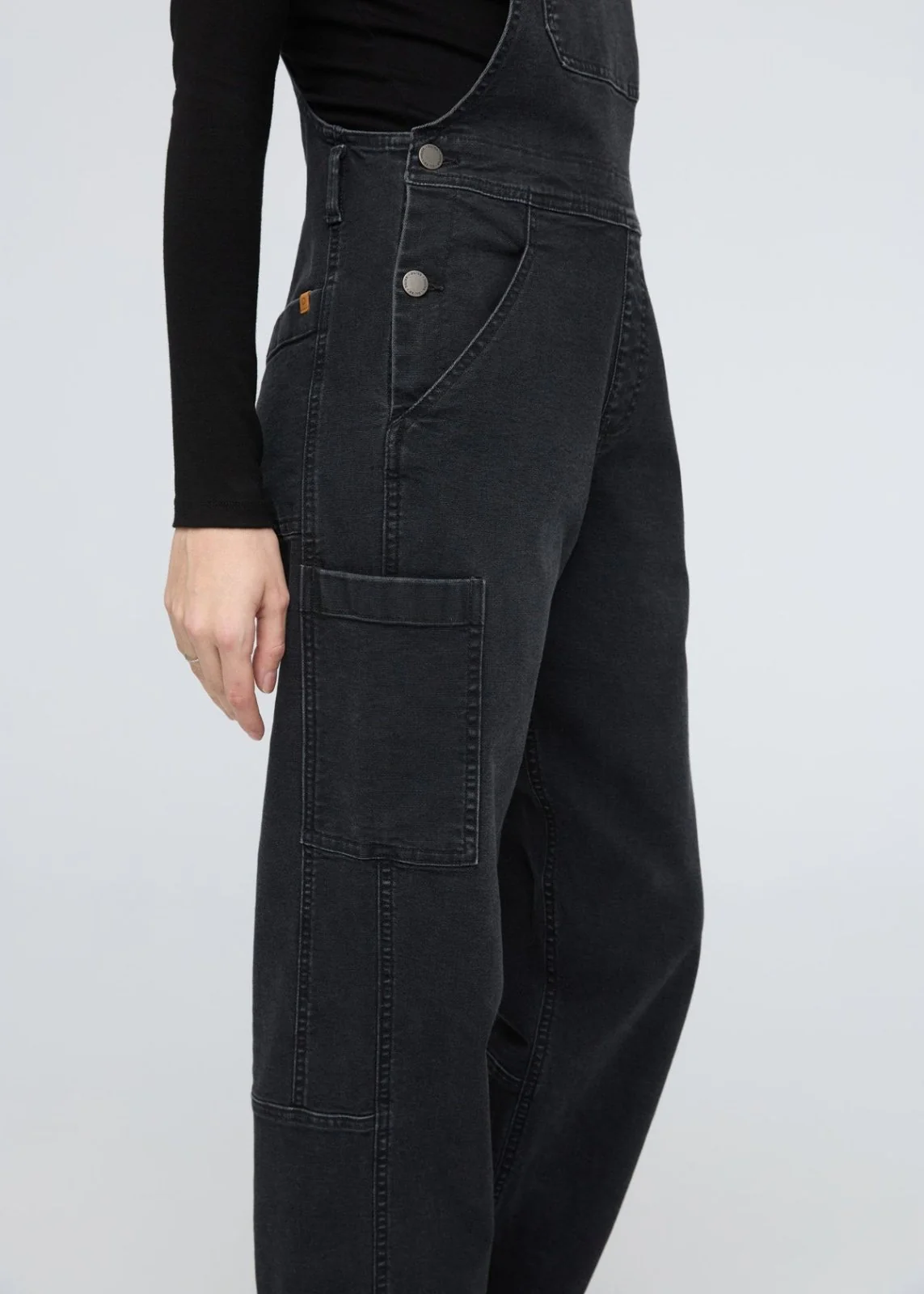 Stretch Canvas Overall - Black - Image 5